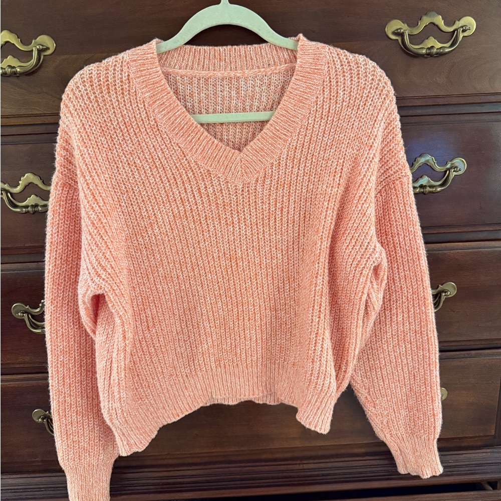 Cozy Pink V-Neck Sweater